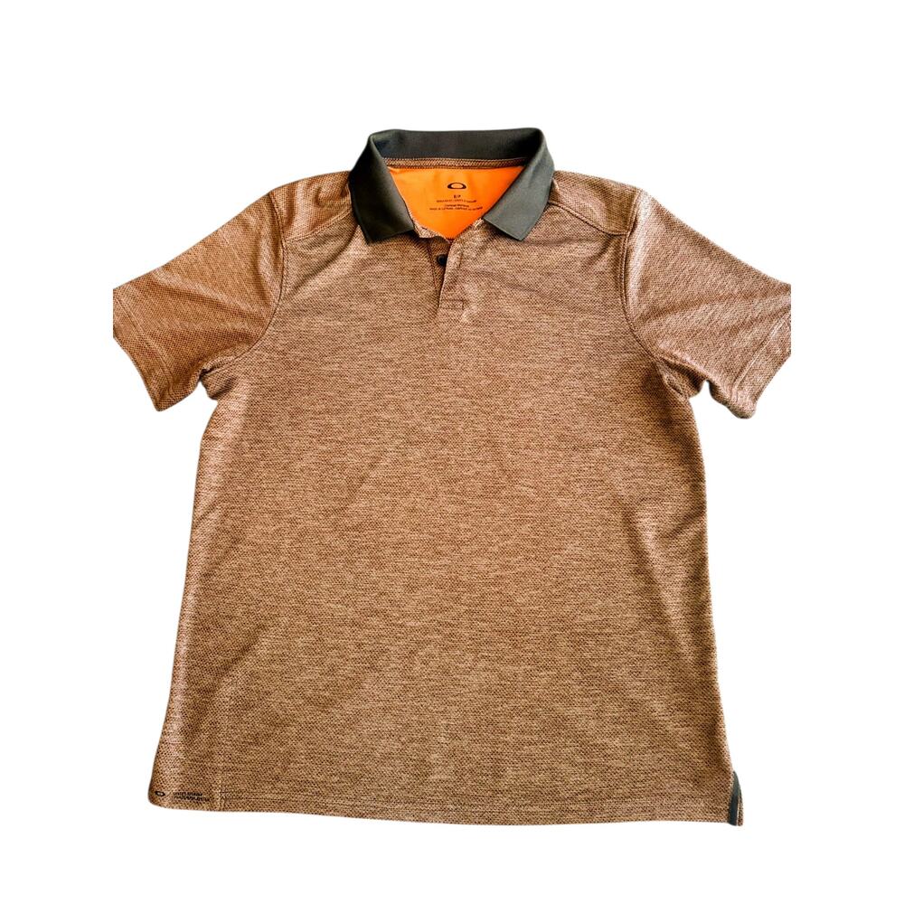 Oakley Golf Polo Shirt Mens Small Brown Athletic Performance S/S